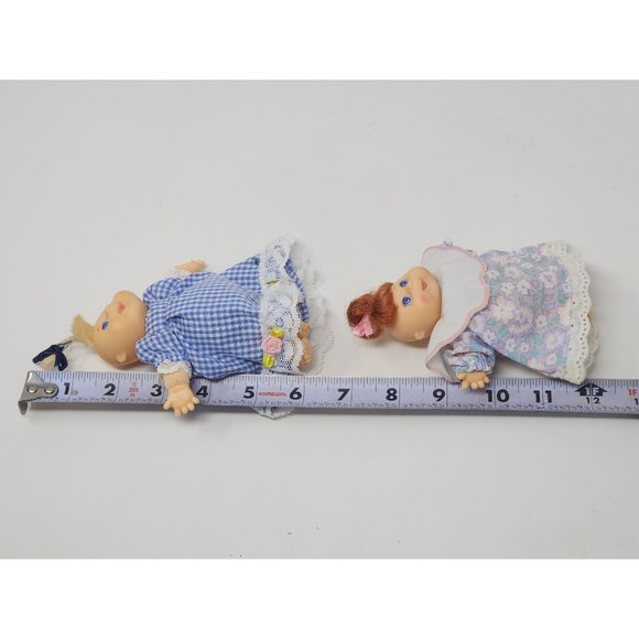 Vintage 1995 Cabbage Patch Babies Mini Dolls With Beautiful Dresses - Picture 5 of 10